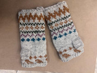 Mushroom Knitted Woolen Handwarmer with Fleece Lining