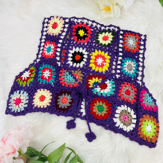 Hand Knit Crochet Vest