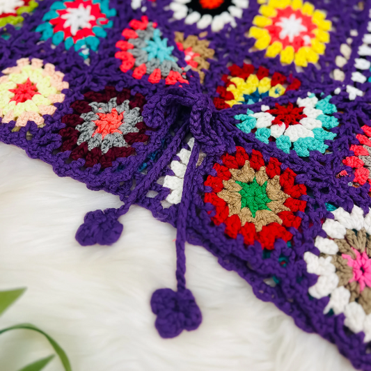 Hand Knit Crochet Vest