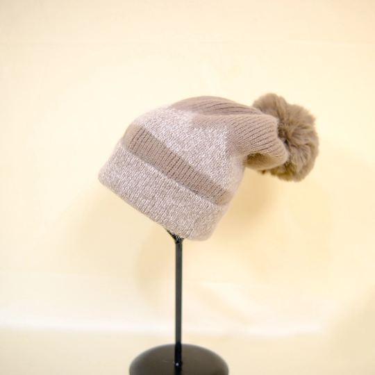 Fleece Lined Pom Pom Hat