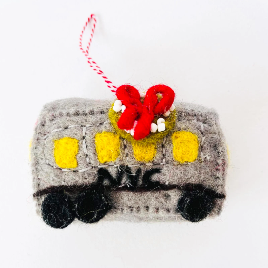 Felt NYC Train Ornaments