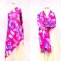 Cashmere Feel Butterfly Print Oversized Scarfs
