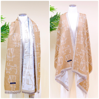 Reversible Cat Theme Oversized Warm Winter Scarfs