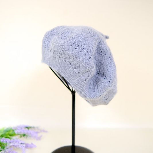 Crocheted Solid Color Beret Hat