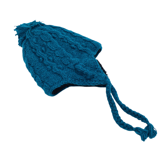 Hand Knit Merino Wool Himalayan Sherpa Fleece Lined Hat