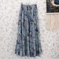 Bohemian Vintage Style Long Ruffle Skirt