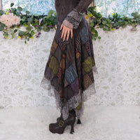 Fairycore Boho Festival Patchwork Dress Cotton Lace Detail