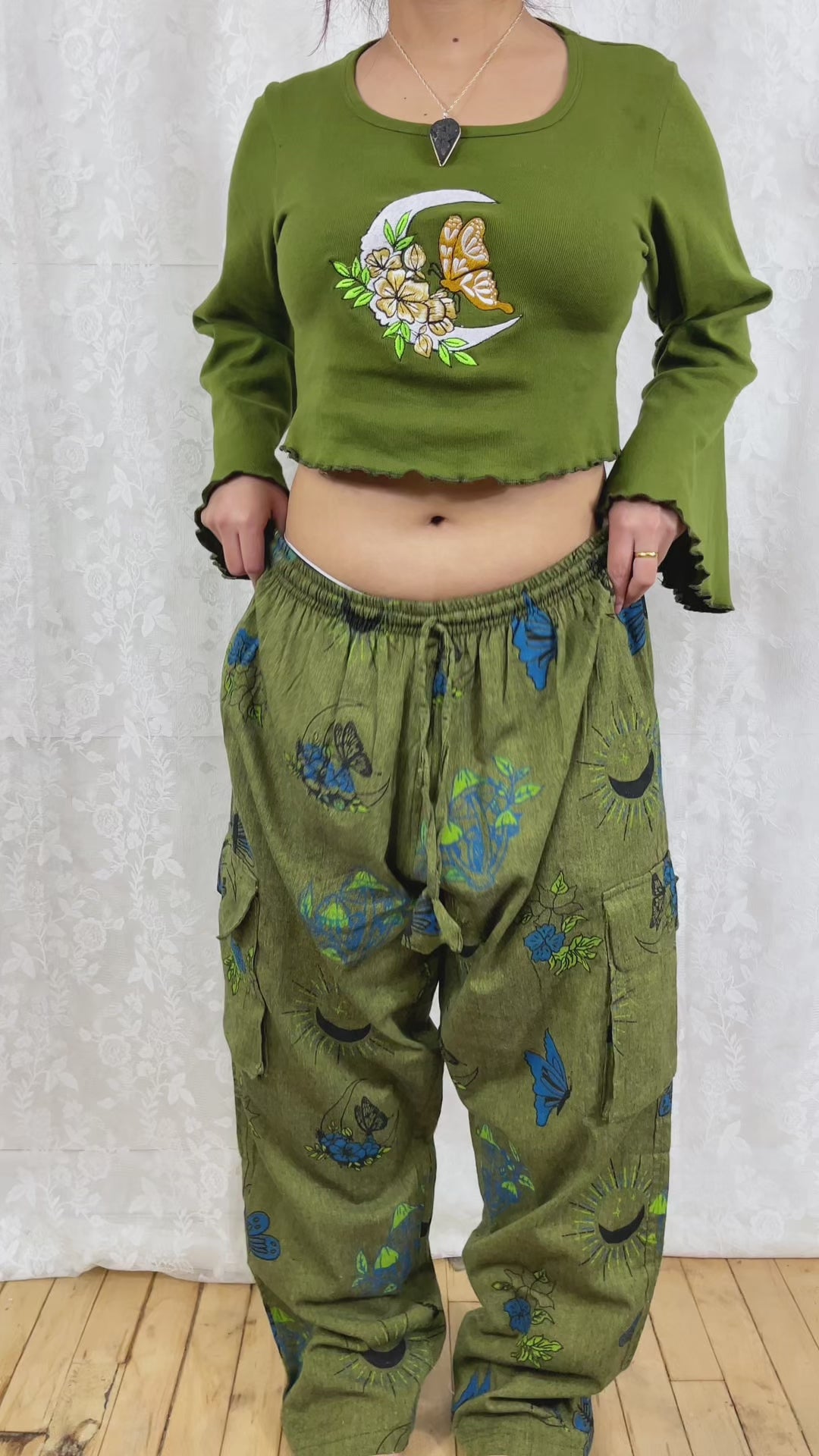 Whimsy Goth Cotton Cargo Pants