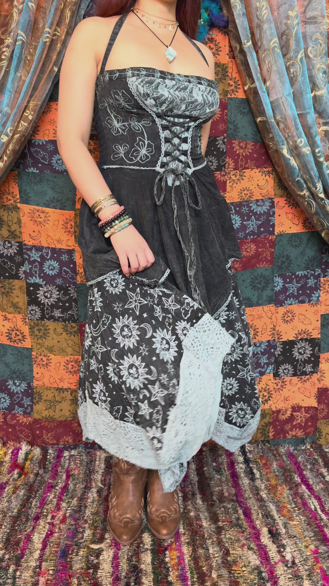 Witchy Celestial Asymmetrical Pixie Dress