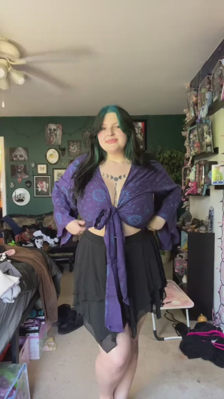 Celestial Bell Sleeve Tie Top