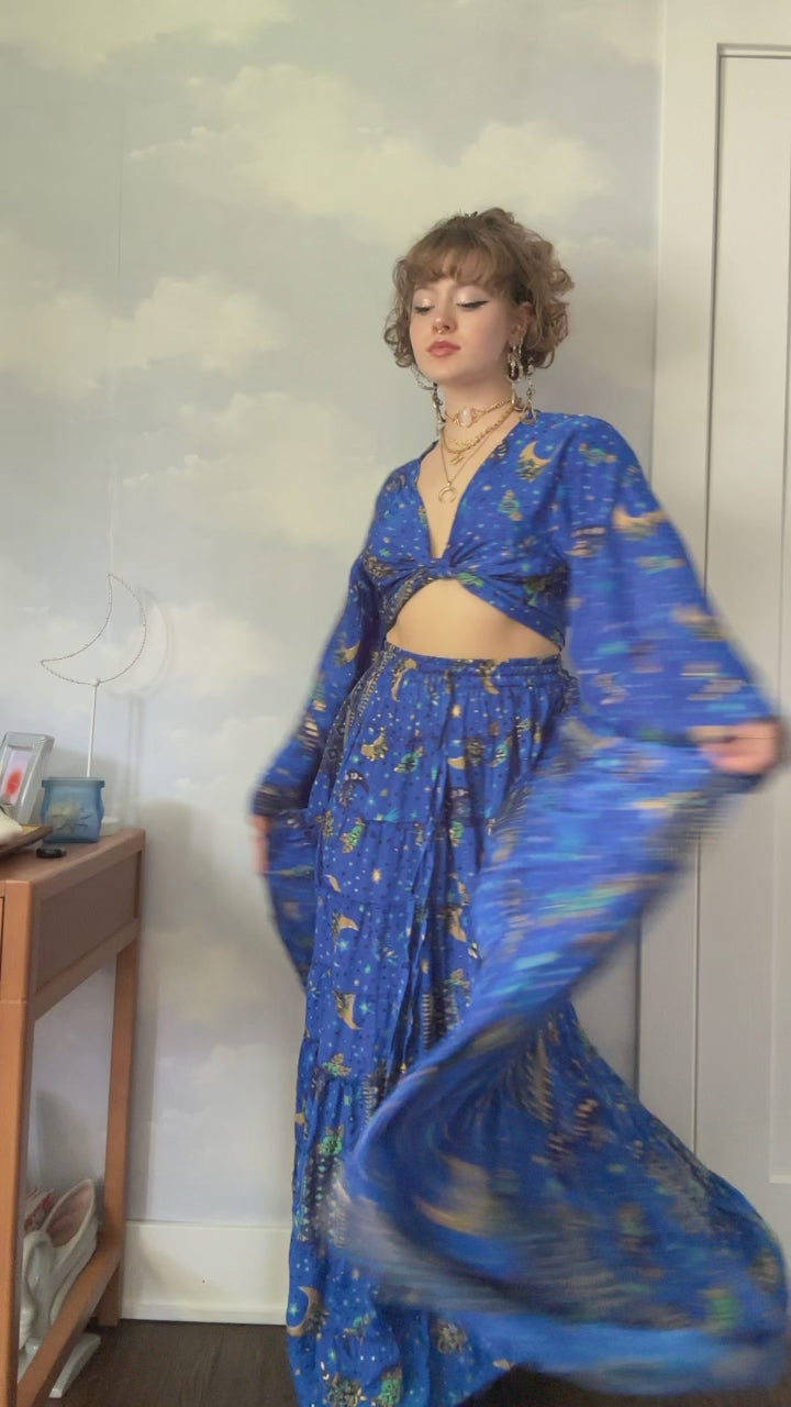 Stevie Inspired Flowy Tiered Skirt With Ruffle Top