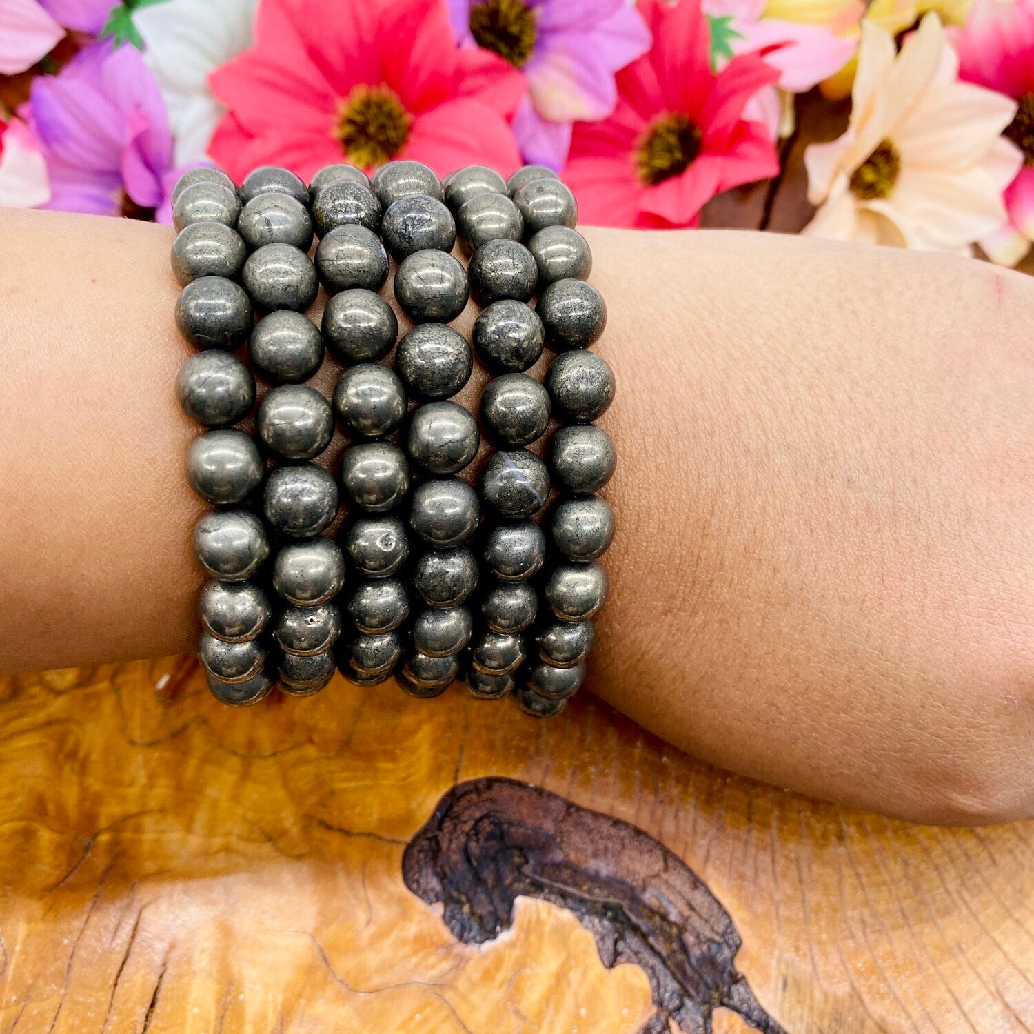 Pyrite Bracelet, Stone for Optimism and Intelligence