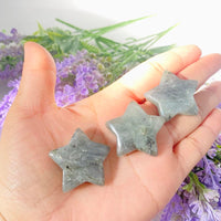 Star Crystal, 1.25" Quartz Crystal Stars, Healing Crystals, Howlite Unakite Moss Agate Crystal,  Crystal Gift, Labradorite Lepidolite