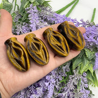 Tiger Eye Vaginal Crystal, Yoni , Divine Feminine, Crystal Carvings, Yoni Vulva Vaginal Female Parts,  Crystal Gift,  Goddess Energy