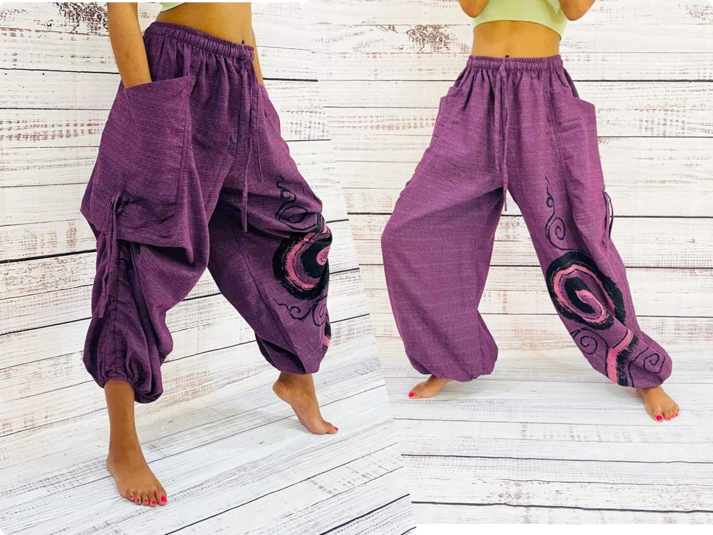 Organic Cotton Premium Harem Pants to Travel, Lounge or Move in by