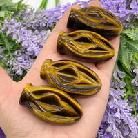 Tiger Eye Vaginal Crystal, Yoni , Divine Feminine, Crystal Carvings, Yoni Vulva Vaginal Female Parts,  Crystal Gift,  Goddess Energy