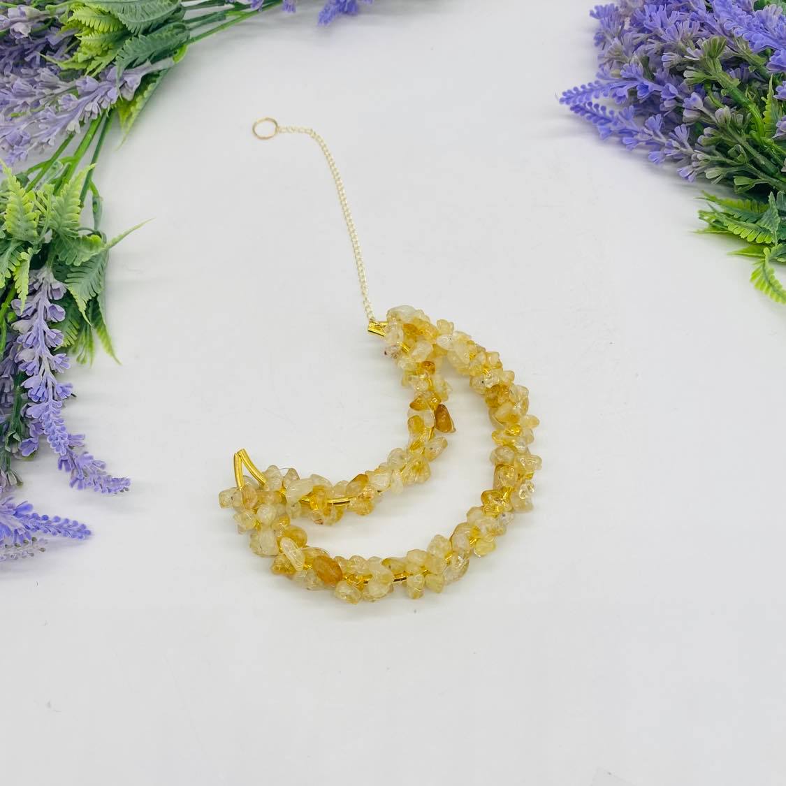 Crystal Hanging, Citrine Wall Hanging, Crescent Moon Hanging, Handmade Decor, Wall Decor,  Gift For Her, Unique Room Decor