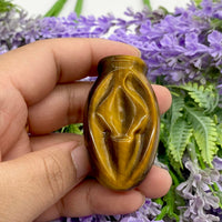 Tiger Eye Vaginal Crystal, Yoni , Divine Feminine, Crystal Carvings, Yoni Vulva Vaginal Female Parts,  Crystal Gift,  Goddess Energy