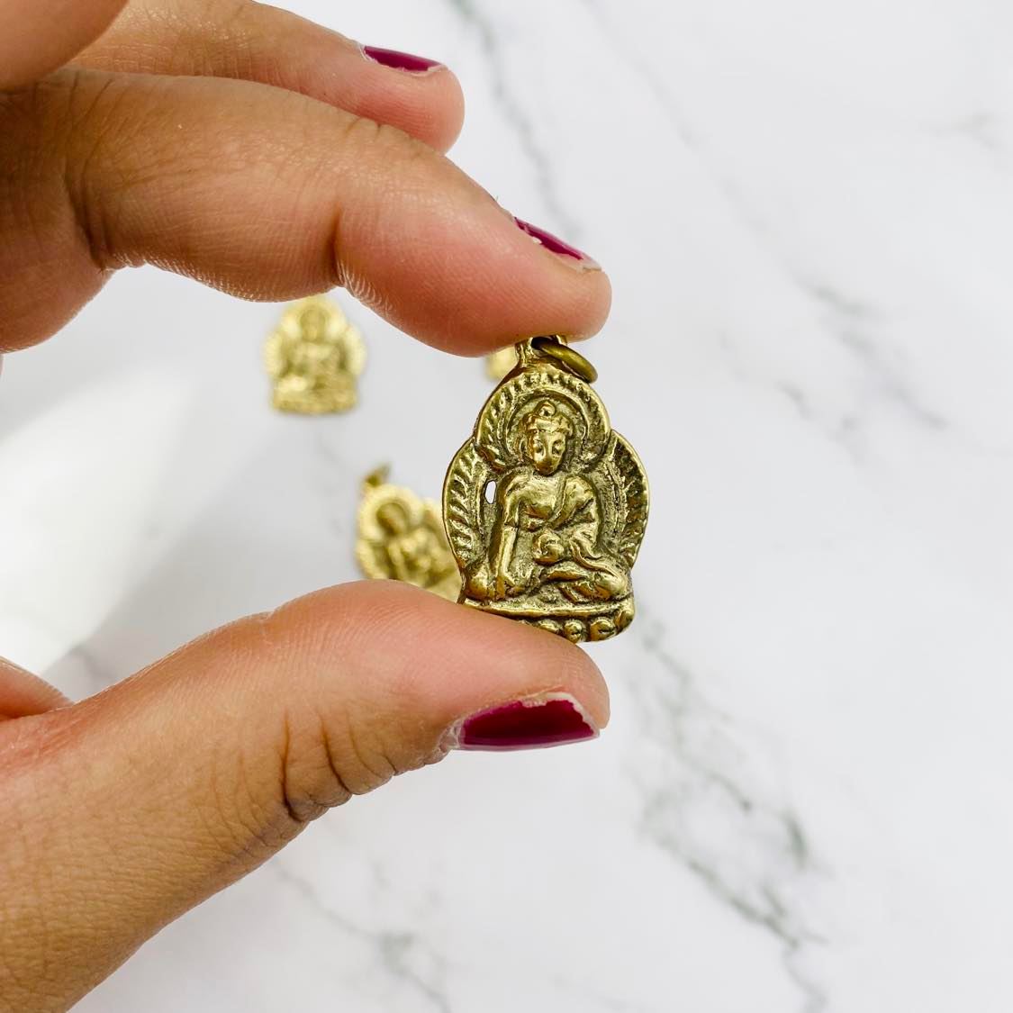 Buddha Charm, Gold Buddha Pendant, Handmade Healing Buddha Necklace, Buddha Talisman, Meditation Jewelry, Spiritual Gift