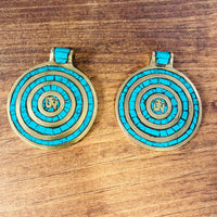 Ethnic Bohemian Pendant, Handmade Pendant, Om Neck Piece, Buddha Eye Pendant, Round Gypsy Necklace, Gift For Her, Statement Jewelry