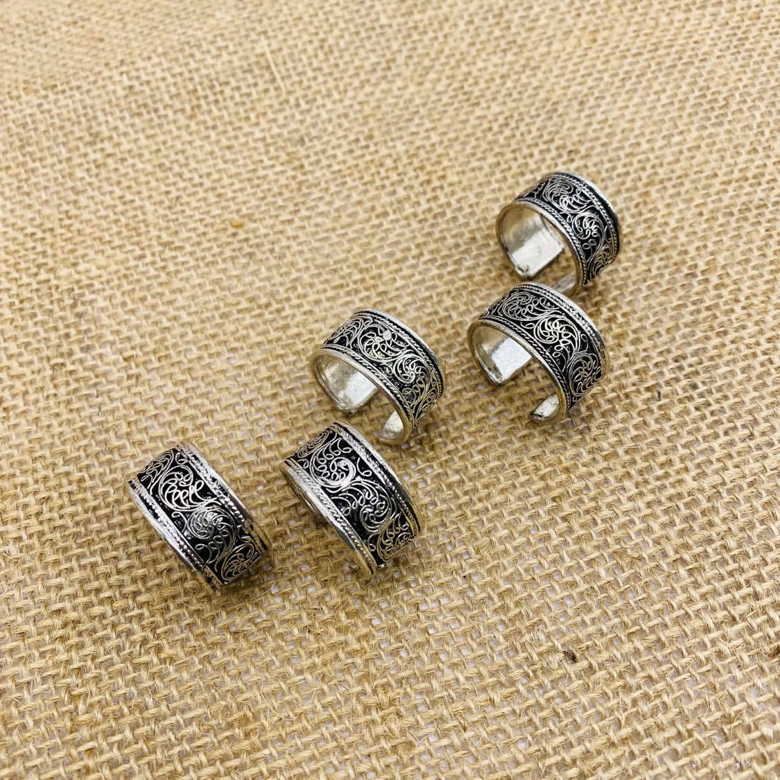 Filigree Ring, Bohemian Ring, Handmade Silver Adjustable Ring from Nepal, Unisex Band Ring, Gift for Her, Statement Ring, Hippie Ring