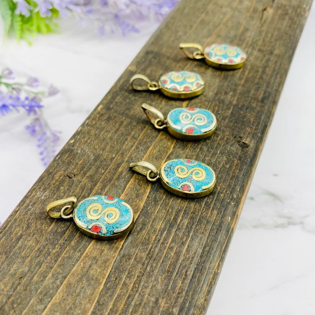 Bohemian Turquoise  Coral Pendant , Vintage Charm, Small Boho Charms, Handmade Pendant, Nickel Free Jewelry, Vintage Charms, Tibetan style