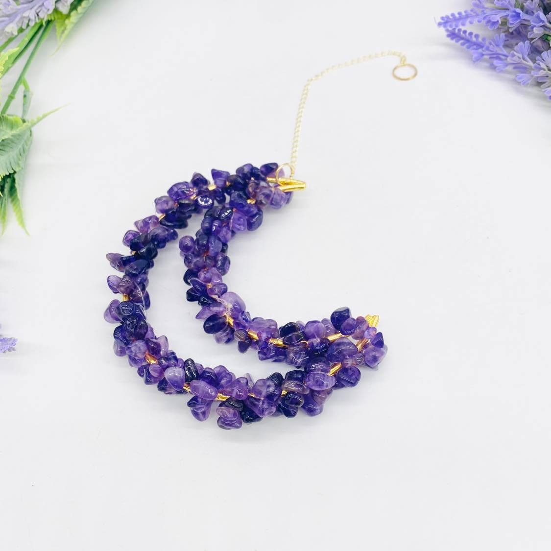 Amethyst Suncatcher, Crystal Hanging, Wall Hanging, Home Decor, Crescent Moon Hanging, Wired Crysal Hanging, Gift For Her