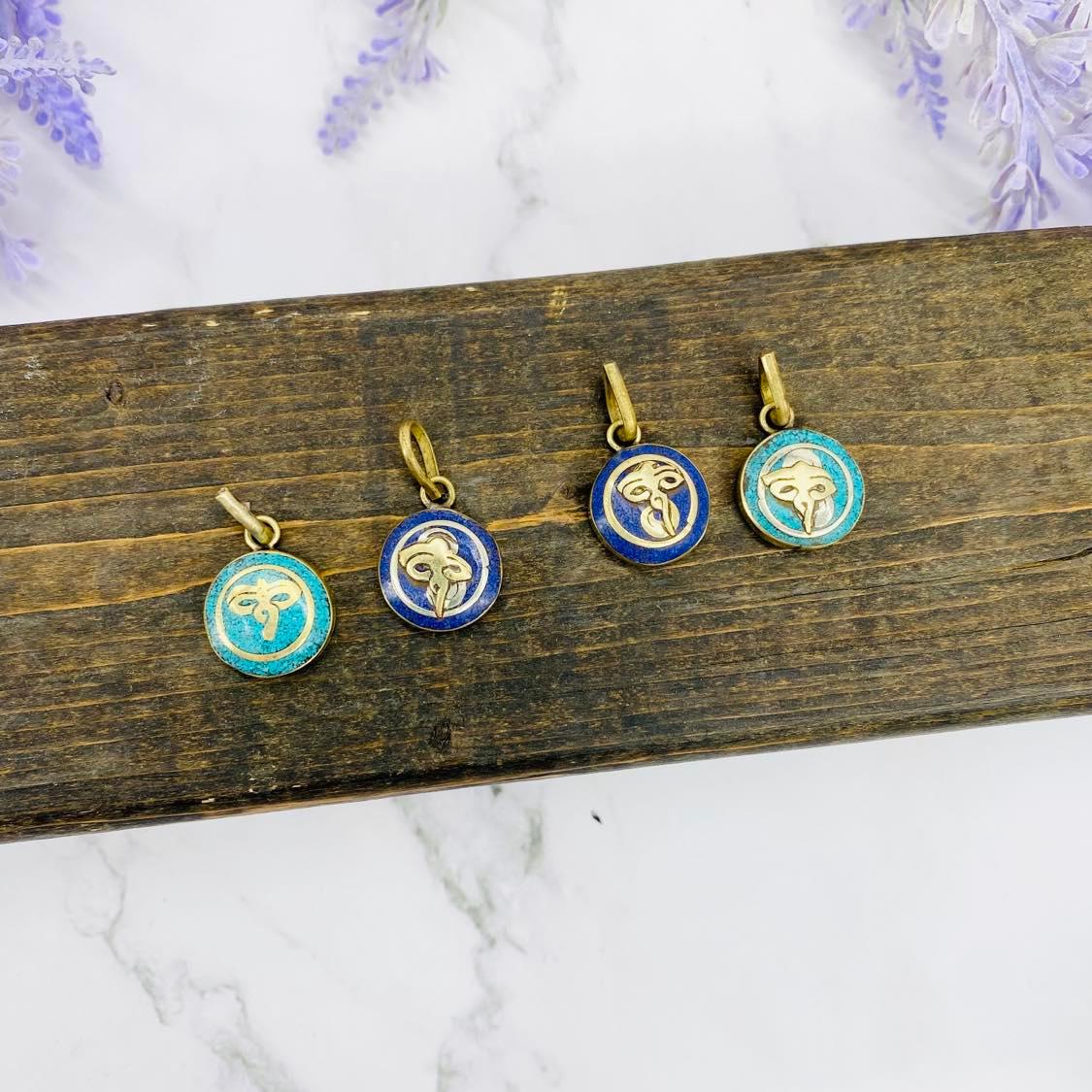 Buddha Eye Pendant, Symbol of Peace, Buddha Charm, Handmade Buddhist Pendant, Buddhist Amulet, Talisman, Protection Charms