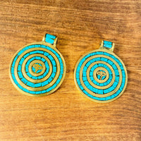 Ethnic Bohemian Pendant, Handmade Pendant, Om Neck Piece, Buddha Eye Pendant, Round Gypsy Necklace, Gift For Her, Statement Jewelry