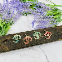 Ethnic Handmade OM Pendant, Sanskrit Ohm Charm, Blue Red Om Jewelry, Spiritual Gift, Meditation Jewelry, Aum Pendant from Nepal