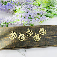 Gold Om Charm, Ohm Pendant, Sanskrit Om Necklace, Spiritual Gift, Meditation Jewelry, Aum Charms, Buddhist Hindu Symbol Neck Piece