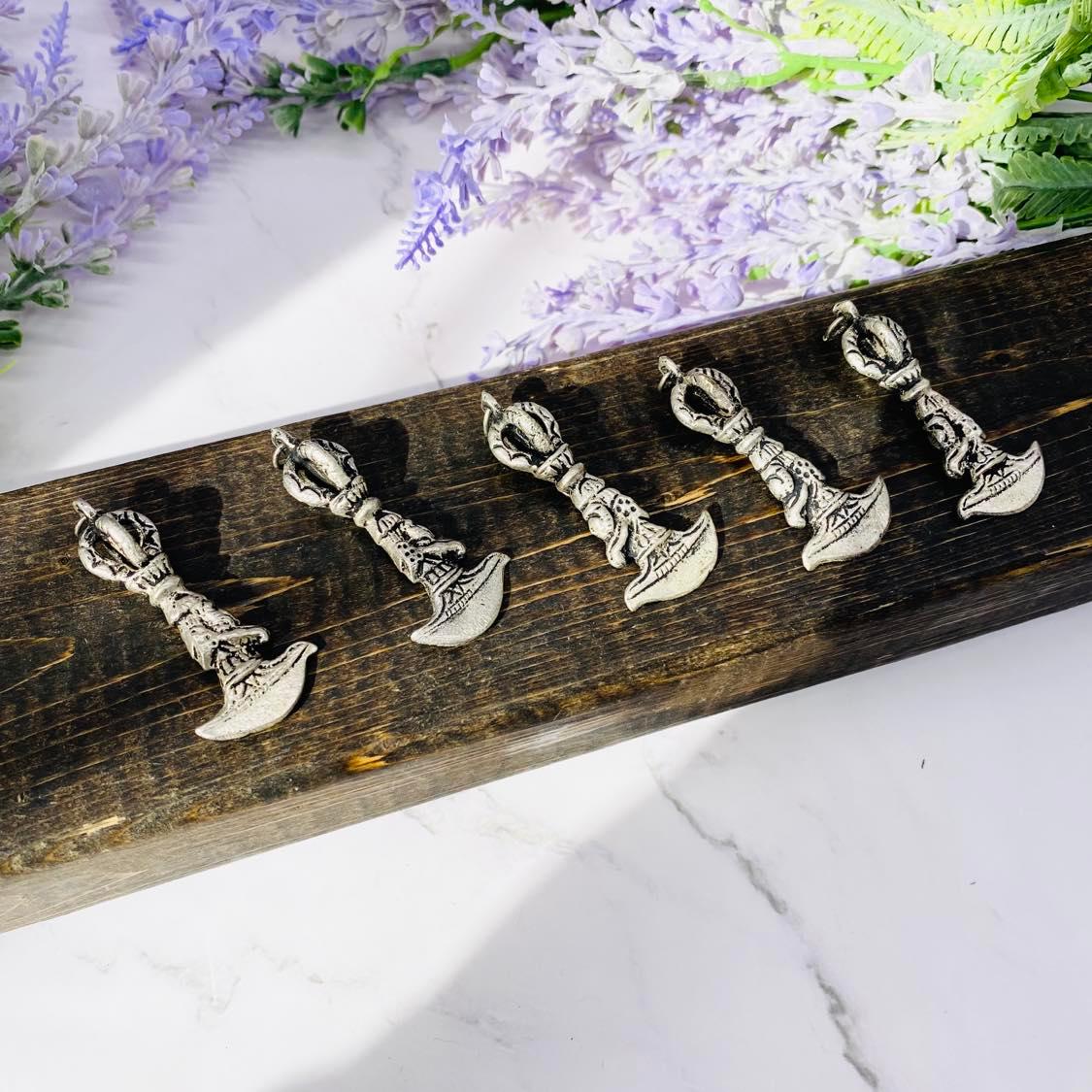Phurba Pendant, Buddhist Charms, Phurba Charms, Handmade Amulet, Silver Vajra Charms, Spiritual Gifts, Meditation Jewelry from Nepal