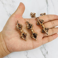 Copper Vajra Dorje Pendant from Nepal, Handmade Buddhist Amulet, Meditation Jewelry, Protection Necklace, Buddhist Mantras Pendant