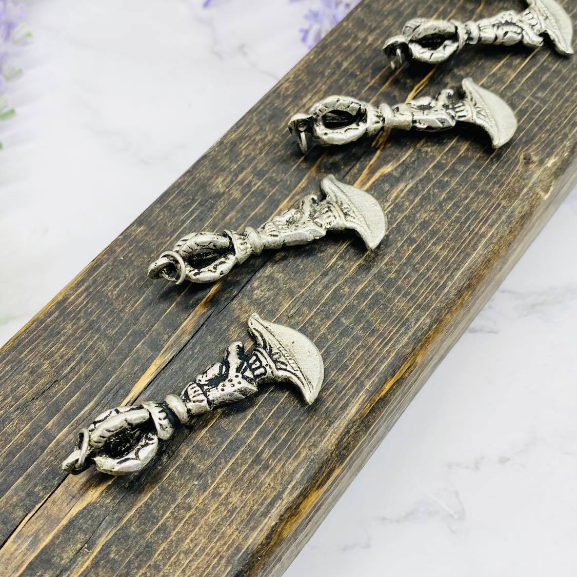 Phurba Pendant, Buddhist Charms, Phurba Charms, Handmade Amulet, Silver Vajra Charms, Spiritual Gifts, Meditation Jewelry from Nepal