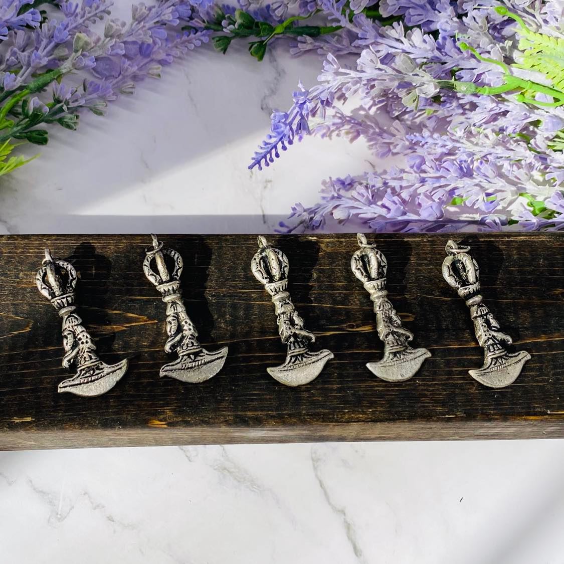 Phurba Pendant, Buddhist Charms, Phurba Charms, Handmade Amulet, Silver Vajra Charms, Spiritual Gifts, Meditation Jewelry from Nepal