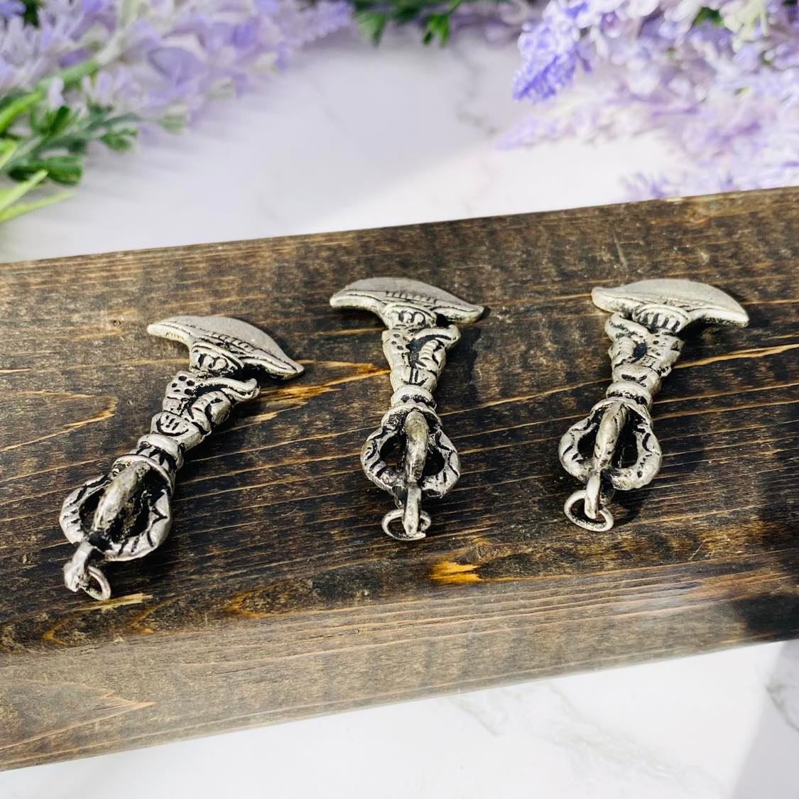 Phurba Pendant, Buddhist Charms, Phurba Charms, Handmade Amulet, Silver Vajra Charms, Spiritual Gifts, Meditation Jewelry from Nepal