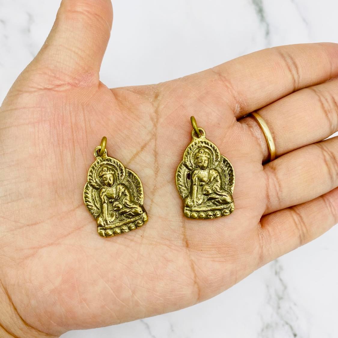Buddha Charm, Gold Buddha Pendant, Handmade Healing Buddha Necklace, Buddha Talisman, Meditation Jewelry, Spiritual Gift