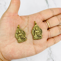 Buddha Charm, Gold Buddha Pendant, Handmade Healing Buddha Necklace, Buddha Talisman, Meditation Jewelry, Spiritual Gift