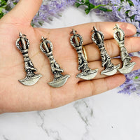 Phurba Pendant, Buddhist Charms, Phurba Charms, Handmade Amulet, Silver Vajra Charms, Spiritual Gifts, Meditation Jewelry from Nepal
