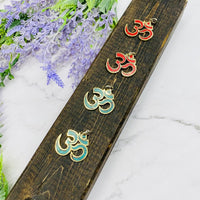 Ethnic Handmade OM Pendant, Sanskrit Ohm Charm, Blue Red Om Jewelry, Spiritual Gift, Meditation Jewelry, Aum Pendant from Nepal