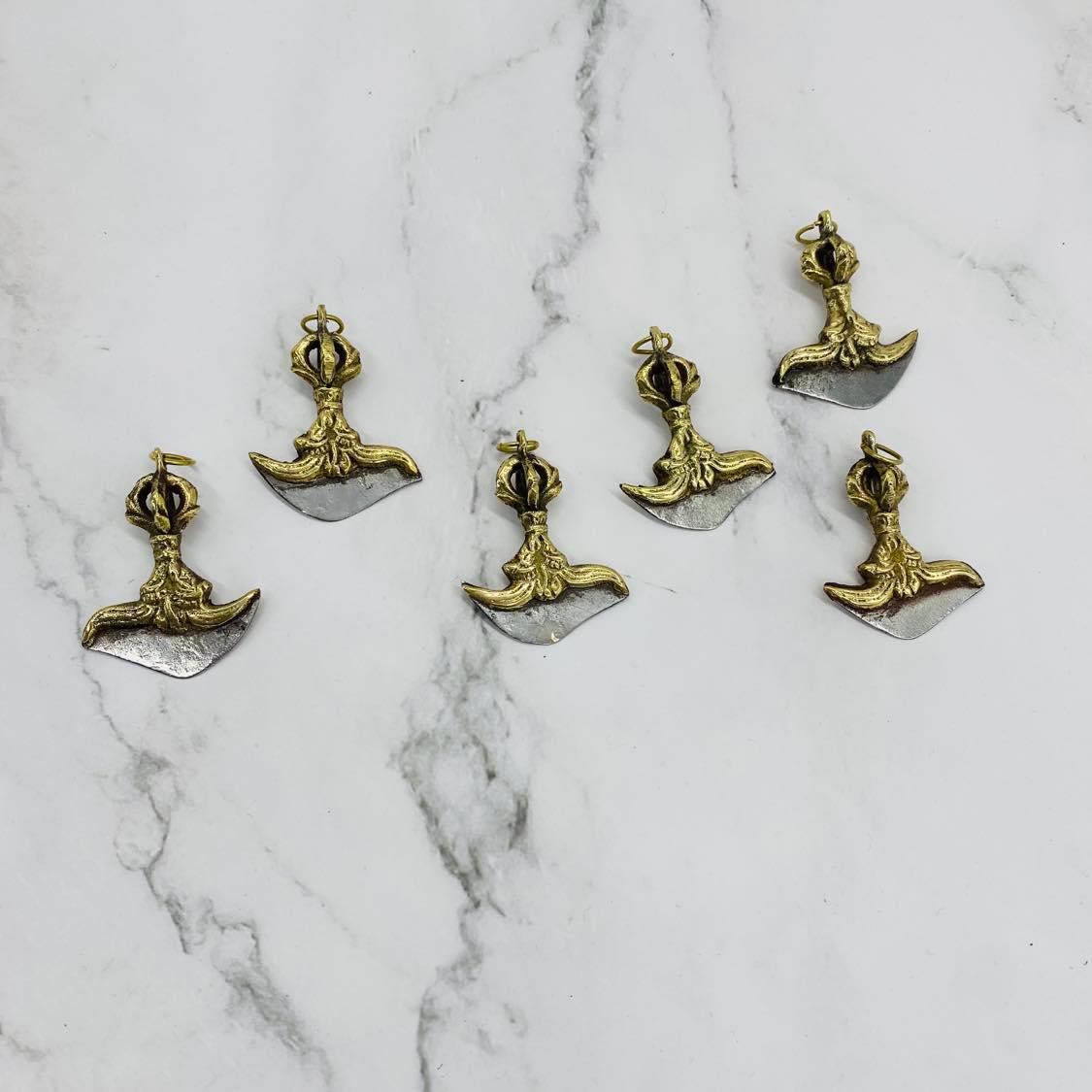 Tibetan Phurba Pendant from Nepal, Handmade Meditation Jewelry, Dorje Phurba Charm for Jewelry, Buddhist Vajra Charms, Tibetan Charms