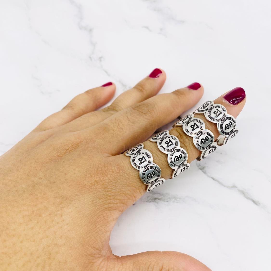 Buddhist Mantra Ring, Silver Adjustable Ring, Om Mani Padme Hum Ring, Handmade Jewelry, Meditation Jewelry, Unisex Boho Ring, Yoga Gift