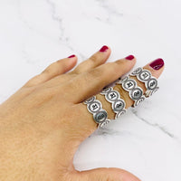 Buddhist Mantra Ring, Silver Adjustable Ring, Om Mani Padme Hum Ring, Handmade Jewelry, Meditation Jewelry, Unisex Boho Ring, Yoga Gift