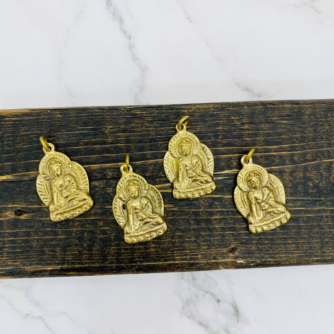 Buddha Charm, Gold Buddha Pendant, Handmade Healing Buddha Necklace, Buddha Talisman, Meditation Jewelry, Spiritual Gift