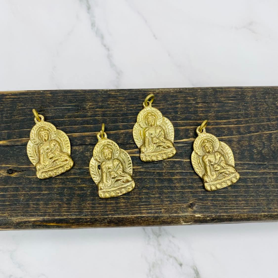Buddha Charm, Gold Buddha Pendant, Handmade Healing Buddha Necklace, Buddha Talisman, Meditation Jewelry, Spiritual Gift