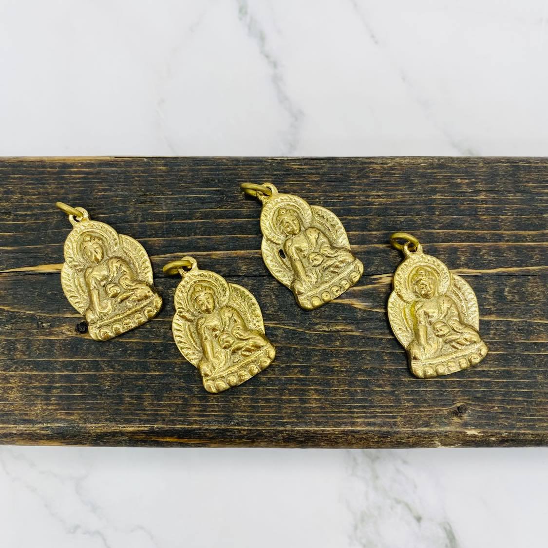 Buddha Charm, Gold Buddha Pendant, Handmade Healing Buddha Necklace, Buddha Talisman, Meditation Jewelry, Spiritual Gift