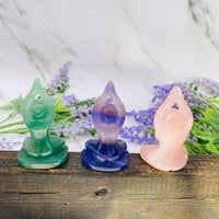 Mother Earth Crystal Statue, Gaia, 3 inches Mother Earth Altar Carvings, Mother Nature, Rose Quartz, Fluorite, Aventurine Gaia,Gift for Her
