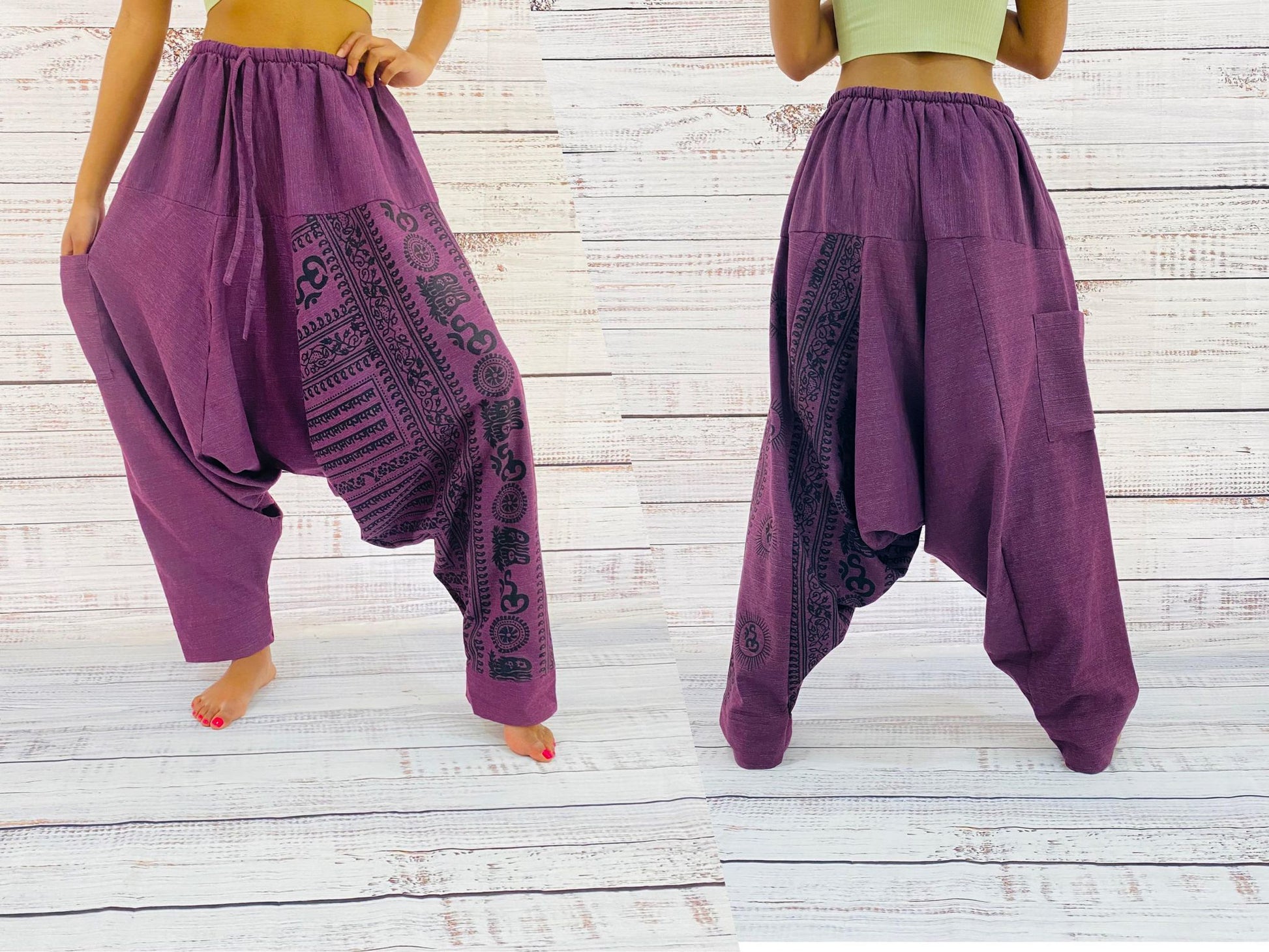 Plain Harem Pants in Cotton Bag, Pure Cotton Aladdin Pants, Yoga Pants for  Men and Women Perfect Gift 