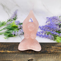 Mother Earth Crystal Statue, Gaia, 3 inches Mother Earth Altar Carvings, Mother Nature, Rose Quartz, Fluorite, Aventurine Gaia,Gift for Her