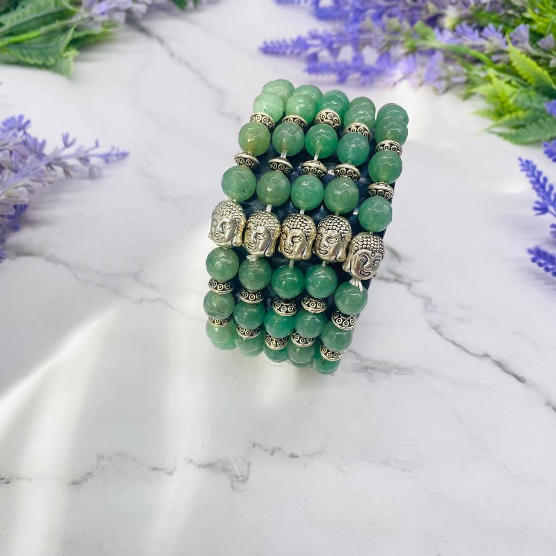 Crystal Bracelets with Buddha Charms, Jasper Bracelets, Aventurine Bracelets, Amazonite Bracelets, 8 mm Beads, Healing Bracelets